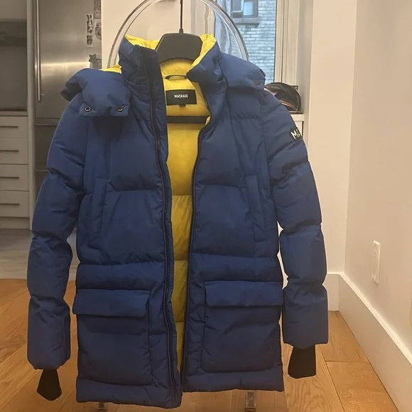 Mackage blue jacket - size 12- feather filled